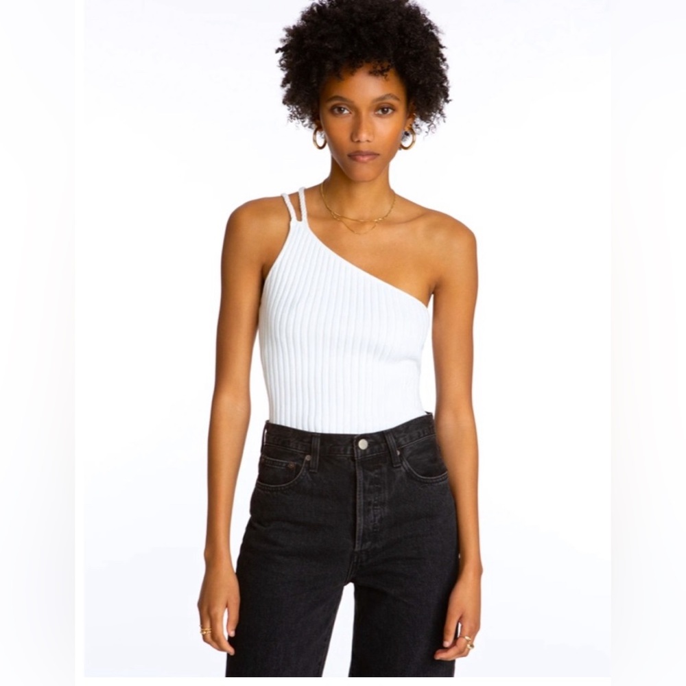 525 One Shoulder Ribbed Tank